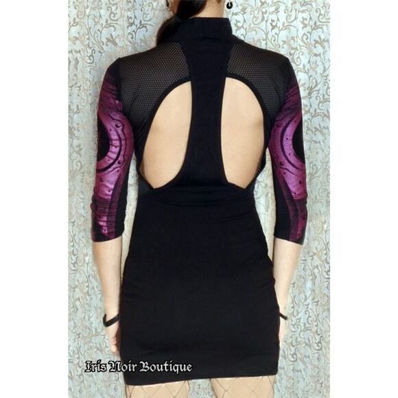 Vintage Lip Service Hyper Intelligence Cyber Goth Industrial Purple Dress - Picture 14 of 14